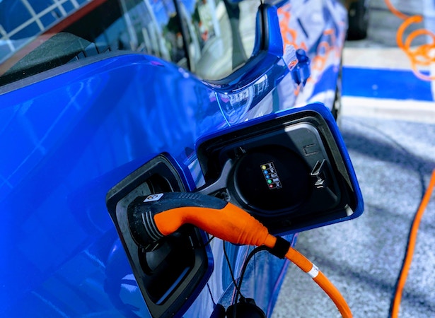 Electric Car Charging Electric Car Plugged In