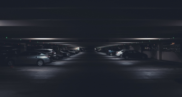 Underground parking with various cars